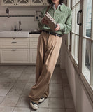Neji two-tuck wide pants