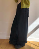 Racket Raw Back Adjust Wide Denim Pants
