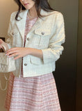 Ronda Mix Collar Pearl Tweed Jacket