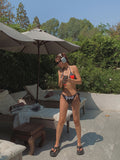 Love U printed halter bikini