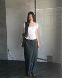 Yuan Frill Square Big Shoulder Bag