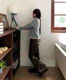 Emin Color Matching Banding Strap Pocket Bootcut Training Long Pants