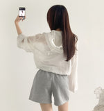 Lovely Dot Back Frill String See-through Windbreaker Jacket