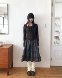 Enru Slim Fit Sleeveless Cardigan Set