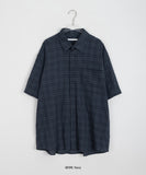 [unisex] Aito Check Over Short Sleeve Shirt