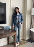 Saleh Color Matching Tweed Short Jacket
