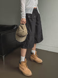 Multi-pocket D-ring Nylon Bermuda Pants