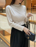 Mello Half-Neck Pleated T Blouse
