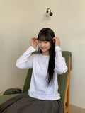 [BAONHAUS] Sorea Flower Ribbed Long Sleeve Tee