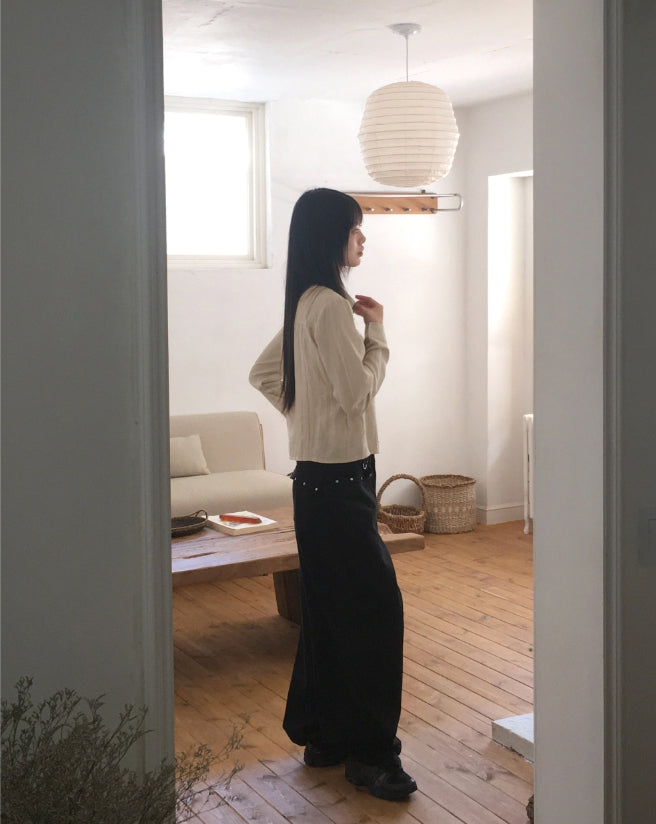 【WONDER WONDER】Benon Star Rivet Wide Cotton Pants Benon Star Rivet Wide Cotton Pants - WONDER WONDER | 60