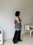 Udow Summer Shirring Banded Waist Wide Pants