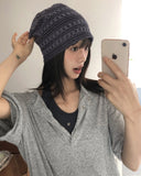 Stripe Punching Mesh See-Through Beanie