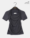 Dinta Mesh Shirring Short Sleeve T-Shirt