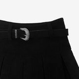Pointo corduroy belt skirt