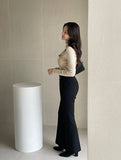 Lapu Unbalanced Wrap Button Polar Knit