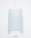Levui Summer See-through V-Neck Layered Long Sleeve Tee