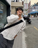 Rope Cable Half Zip-up Knit