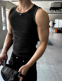 Pigmented Damage Detail Muscle Fit Sleeveless