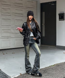 [U-BASIC] Nut Boat Neck Slim Crop Three Quarter Tee