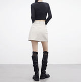 Razen Buckle Leather Skirt