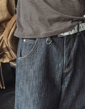 Dove raw fabric balloon wide pants