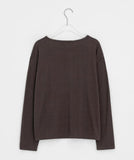 Polter Ribbed Button Round Long Sleeve T-Shirt