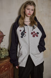 [2-WAY] Melody Patch Raglan Hood Zip-Up