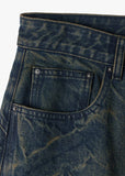 FRONT LINE WASHED DENIM PANTS