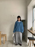 Yussui wool color V-neck knit