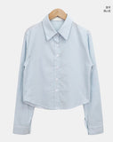 KN Crop Stripe Slim Shirt
