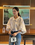 Holly Lane Flower Balloon Blouse