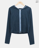 Roban Slim Stripe Two-Way Hooded Zip-Up