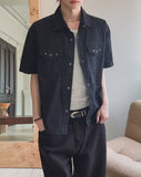 Bundry Waist Snap Pocket Short Sleeve Shirt