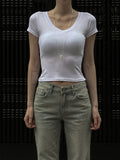 Cheese V-neck Slim Tee