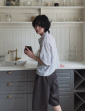 Verse Pintuck Bermuda Patch Work Pants