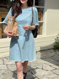 Showlet A-line denim mini one piece