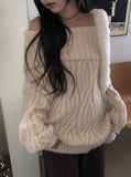 Tome Cable Off-Shoulder Loose-Fit Knit