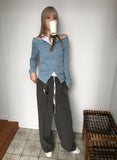 SOFT OFF SHOULDER ZIP-UP