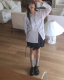 Shuha lace strap diagonal tiered skirt