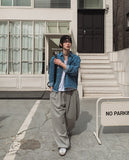 Luffy 23-embroidered wide sweatpants