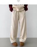 Two-Way Thick Brushed Lining Wide Jogger Cut Wide Banding Training Pants