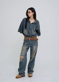 Griner Damage Wide Denim Pants