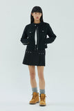PIPING WOOL BIKER JACKET