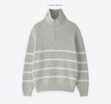 High Neck Washable Dangara Zip-Up Knit