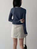 Fringe Denim Mini Skirt