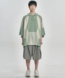 Paneled Two-Tone Polo Shirt