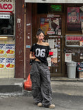 Number 6 Off Shoulder Raglan Short Sleeve