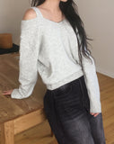 Olber loose fit string off shoulder knit