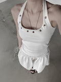 Terre Eyelet Halter Sleeveless