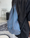 Ker pleats Glossy string backpack